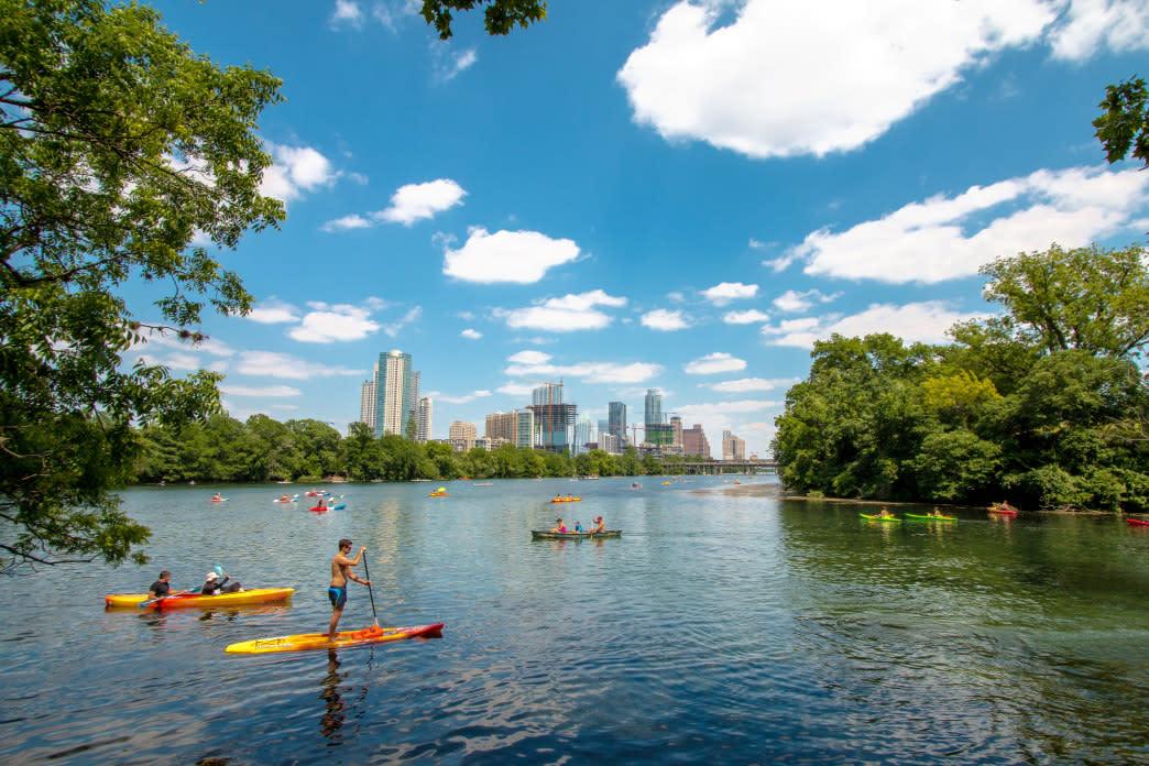 Austin texas guided kayak tours on lady bird lake