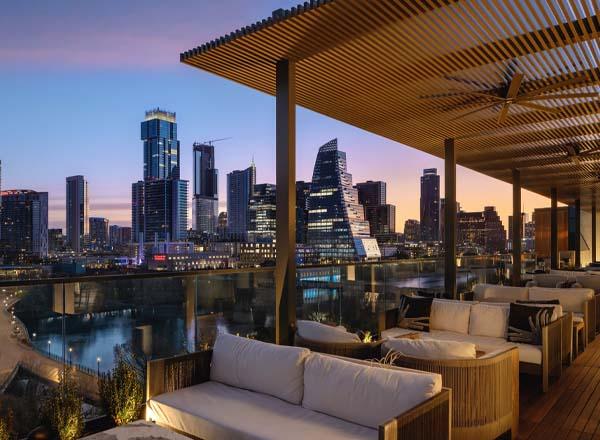 Austin texas rooftop bars with panoramic skyline views