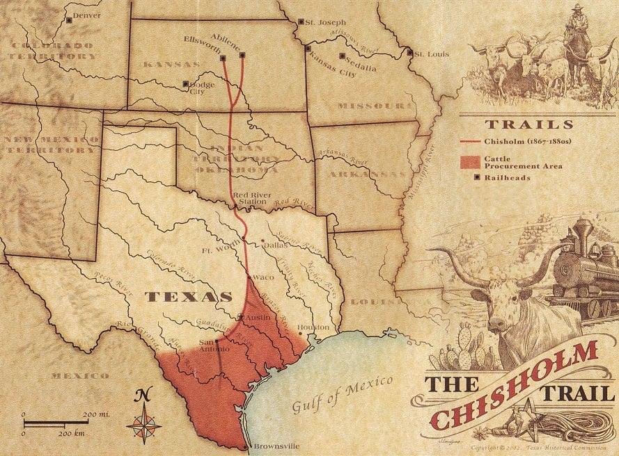 Historic trading routes in texas