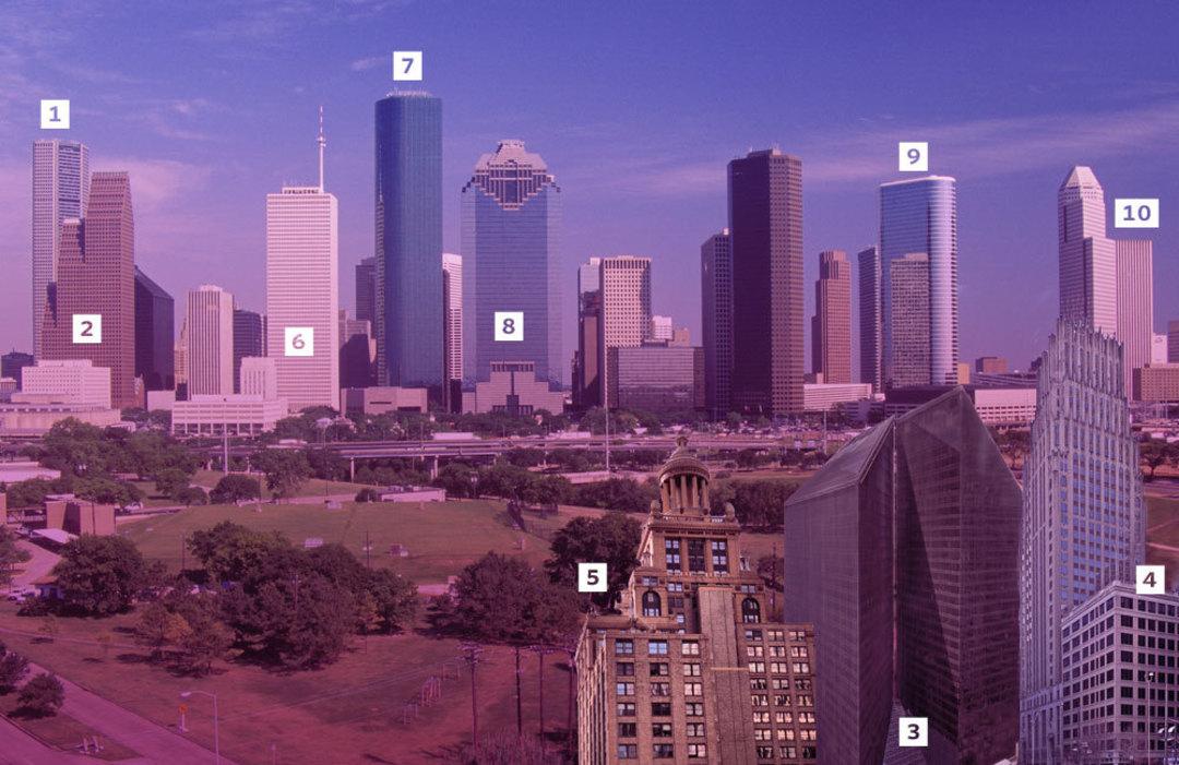 The houston skyline past and present