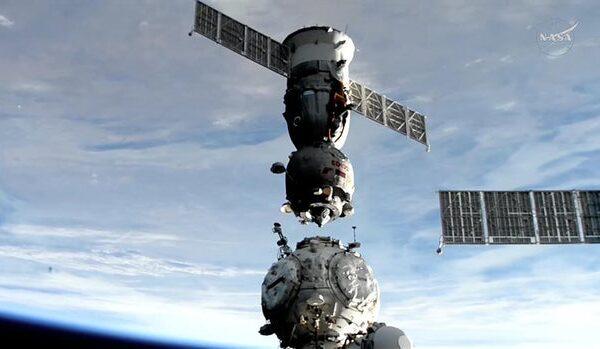 Three Astronauts Depart Space Station After Eight Month Mission