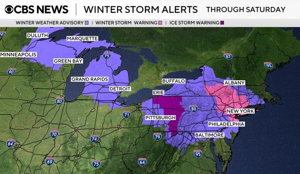 Winter Storm Forecast: Ice and Snow Maps from the Great Lakes to the Northeast
