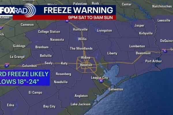 Houston Weather Alert: Freeze Warning Issued for Saturday Night