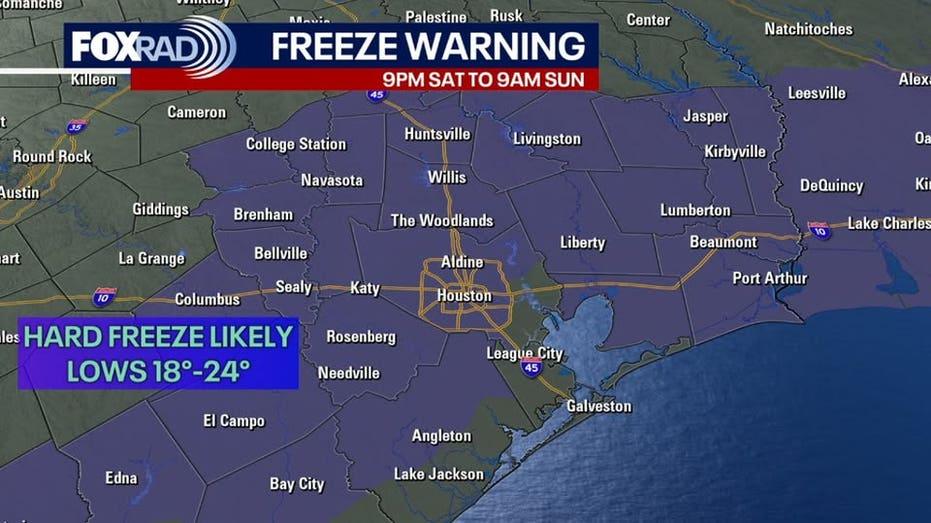 Houston Weather Alert: Freeze Warning Issued for Saturday Night