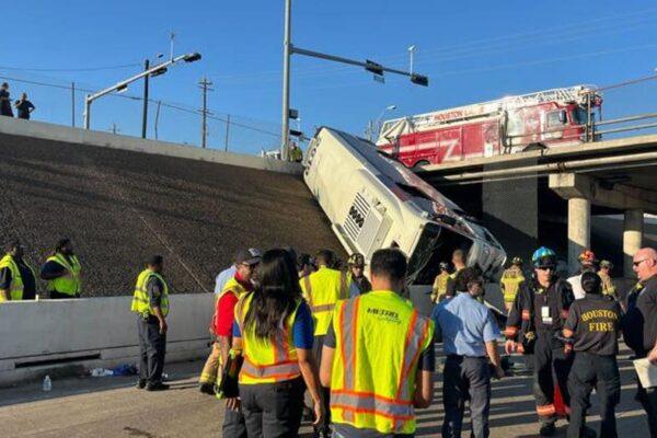 Houston METRO Bus Plunges from Overpass onto Highway 69 After Midtown Crash