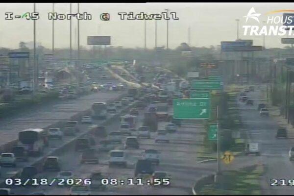 I 45 North Traffic Alert: Complete Closure of All Northbound Lanes Following Vehicle Accident