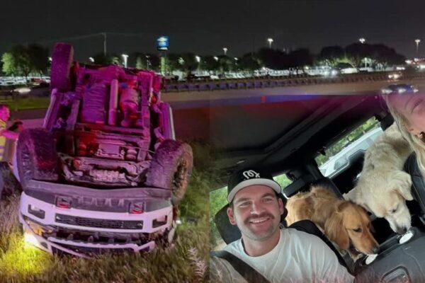 Heroic Off Duty Paramedic and Drivers Rescue Family and Pets from Grapevine Rollover Accident