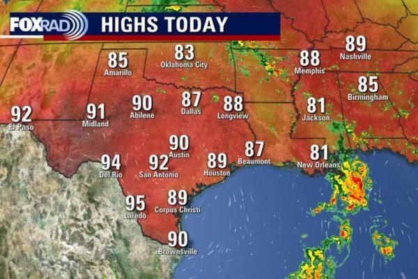 Sunny Thursday in Houston with 80s Temperatures and Rain Forecast for Next Week