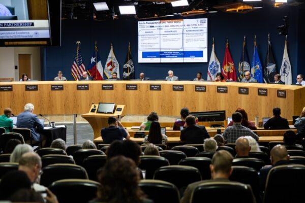 Austin City Council discusses the city budget proposal on Tuesday, July 15, 2025, at Austin City Hall.