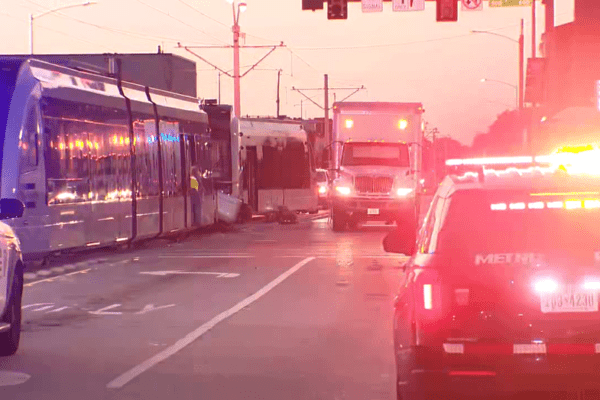 Houston Fire Department Fire Engine Causes METRORail Train Derailment Near Downtown