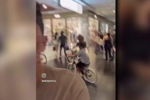 Biking Through the Bustling Galleria Mall: Shocking Video Captures the Scene