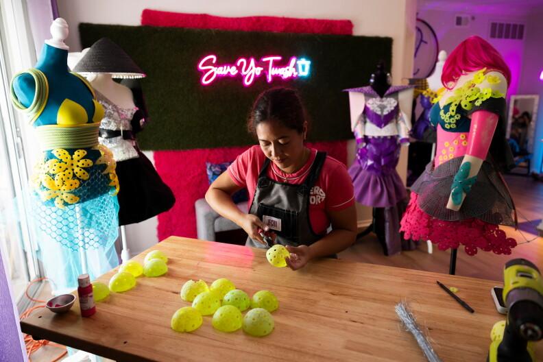 Innovative Designer Turns Trash into Stunning Wearable Art for Reuse on the Runway Fashion Show